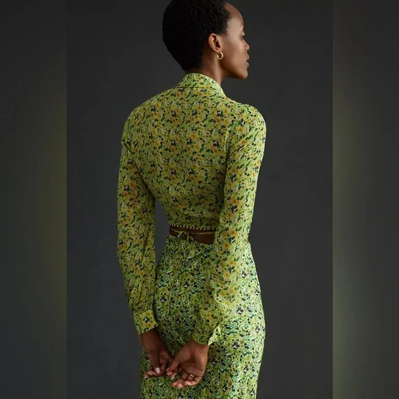 Favorite Daughter The Lover Wrap Top Floral Viscose Chiffon Blouse Size S - Picture 3 of 9